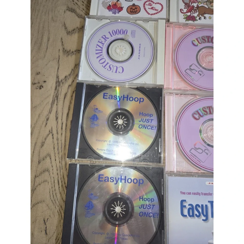 Janome Software Memory Cards Lot Of 20 JANOME Items Customizer Digitizer Vintage